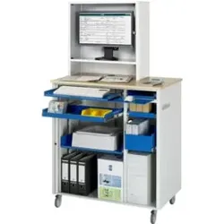 Rau Computer-Station mit Monitorengehäuse mobil BxTxH 1030x660x1810mm