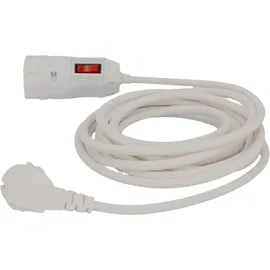 Unitec Verlängerungskabel Innen 5 Meter H05VV-F3G1,5, weiß, mit Schalter