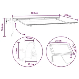 vidaXL Ausziehbare Markise 300 x 250 cm taupe