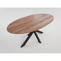 Magnolia home Ovaler Esstisch DARON 180x90cm Walnuss Furnier lackiert