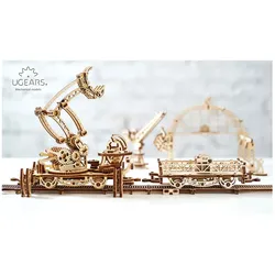 UGEARS Modellbausatz Schienen-Drehkran, Serie "Mechanische Stadt"