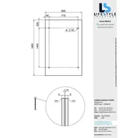 Glaszentrum Hagen Vordach 180 x 90 cm weiß
