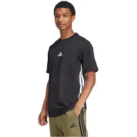adidas Essentials 3-Streifen Single Jersey Kurzarm-T-Shirt Black / White S