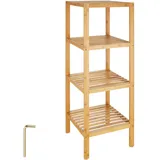 Tectake Badregal aus Bambus Standregal 4 Böden 33x33x97cm Braun