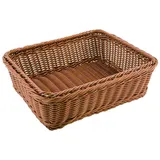 APS 40272 Korb, GN 1/2, 32,5 x 26,5 cm, Höhe 10 cm, mit Edelstahldraht im Rand, Polypropylen, braun