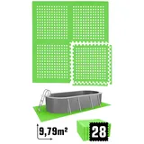 Eyepower 9,8 m2 Poolunterlage - 28 EVA Matten 62x62 - Unterlegmatten Set - Pool Unterlage