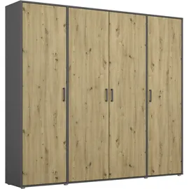 Rauch Kleiderschrank RAUCH "VOYAGER Otto ́s Choice Garderobe Wäscheschrank TOPSELLER Schlafzimmer", grau (graumetallic, eiche artisan), B:187cm H:194cm T:53cm, Holzwerkstoff, Schränke, Kleiderschrank, Schrank mit modernen Griffen in viel Stauraum MADE IN