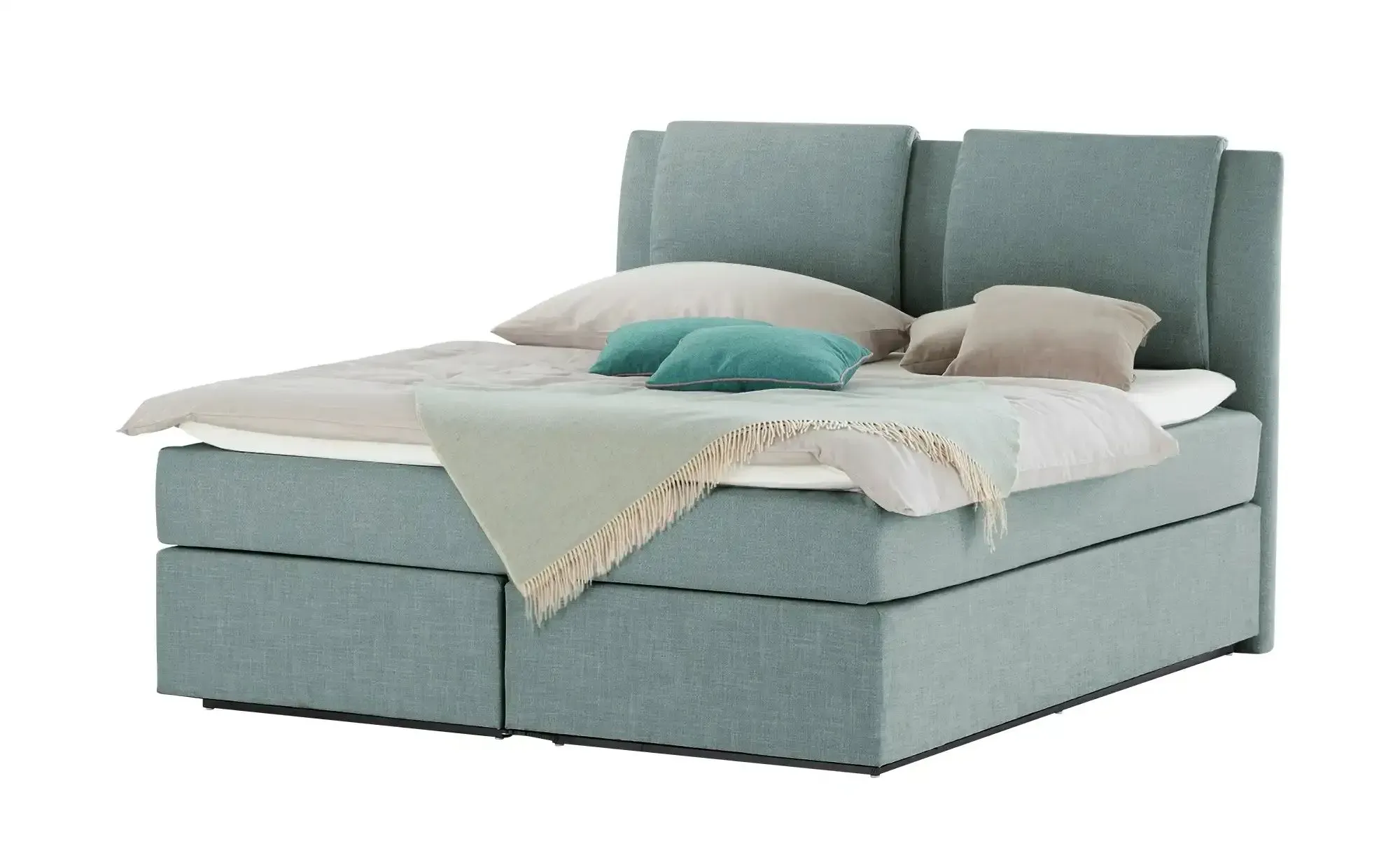 Wohnwert Boxspringbett  Dormian Saman , türkis/petrol , Maße (cm): B: 180 H: 127