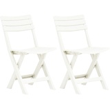 vidaXL Klappbare Gartenstühle 2 Stk. Kunststoff Weiß