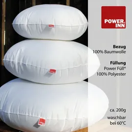 POWER INN Kissenbezug 40 cm Rund Weiß