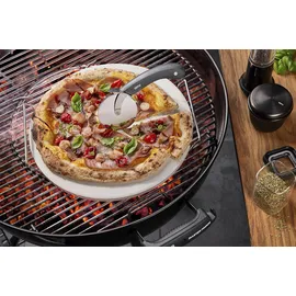 GEFU Pizzastein DARIOSO rund 33 cm mit Gestell und Pizzaschneider