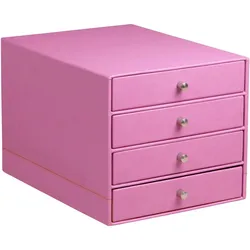 Rhodiarama Schubladenbox mit 4 geschlossenen Laden, Kunstleder, 24,8x32 ,7x22,8cm - Flieder 318961C