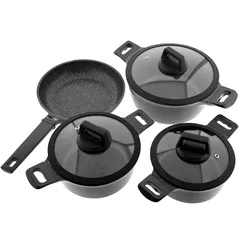 Kochgeschirr Set 7-tlg Topfset Koch-/Braten-Topf-Set Induktion