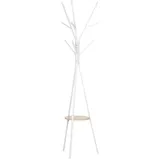 Homcom Garderobenständer, Weiß, Metall, 45x180x45 cm Garderobe, Garderobenständer