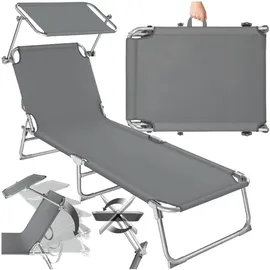 Tectake tectake® Gartenliege, klappbar, 4-fach verstellbare Rückenlehne, 190 x 68 x 28 cm