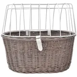 Aumüller Fahrrad-Tierkorb mit Halter, L: 52 cm - Gepäckträgermontage - Vintage Grau