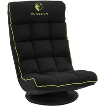 ML DESIGN modern living Gaming Sessel Polyester 56 x 85 x 92 cm Schwarz/Grün mit verstellbarer Rückenlehne