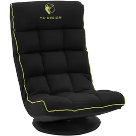 ML DESIGN modern living Gaming Sessel Polyester 56 x 85 x 92 cm Schwarz/Grün mit verstellbarer Rückenlehne
