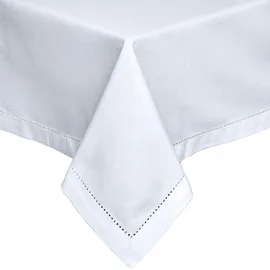 Homescapes Tischdecke Hohlsaum 178 x 300 cm Weiß