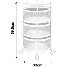 [en.casa] Rollwagen Steigen mit 3 Ebenen 59,5xØ33cm Schwarz