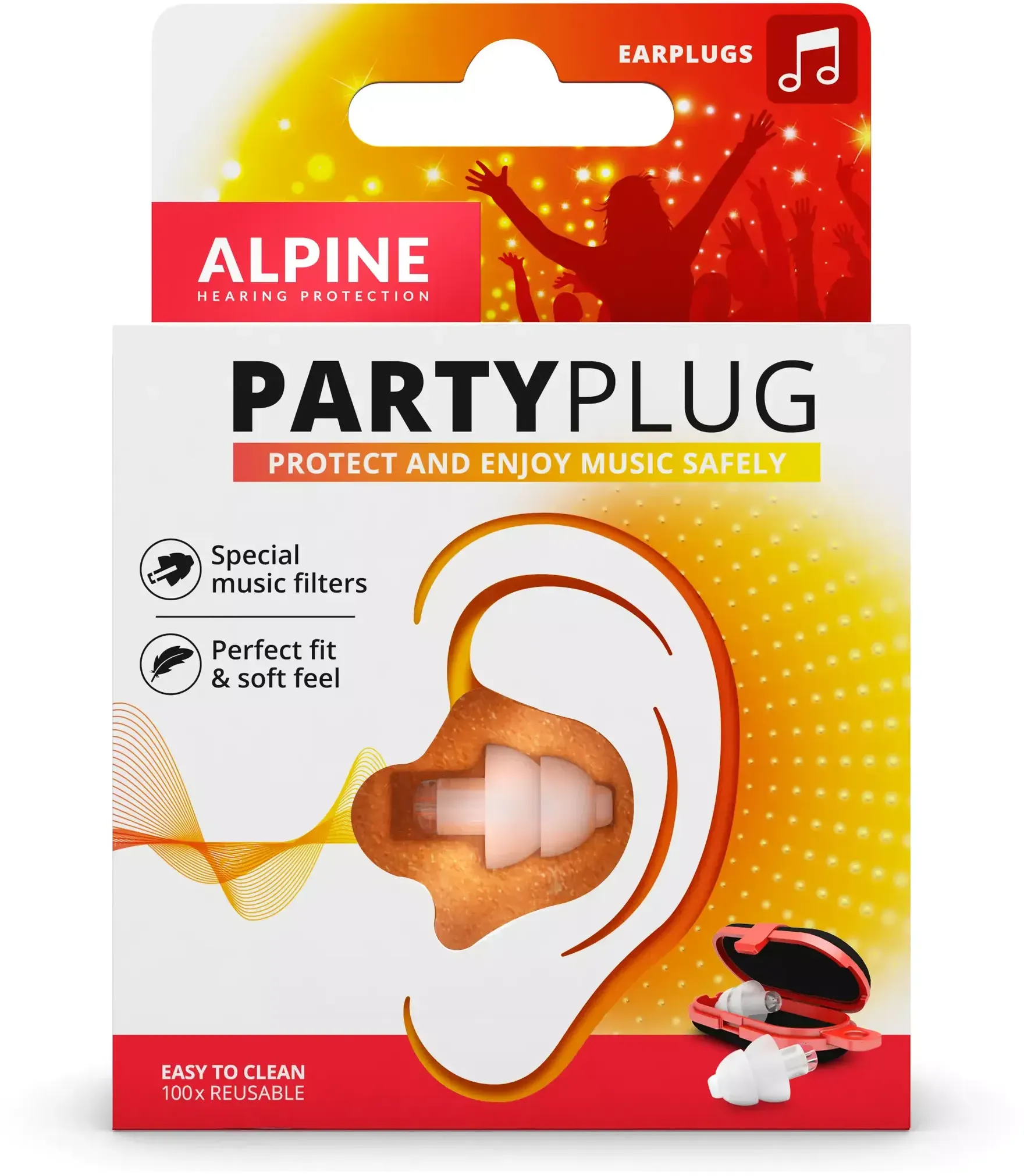 Alpine Hearing Protection PartyPlug Transparent - Earplugs - Gehörschutz