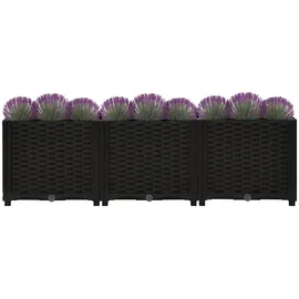 vidaXL Hochbeet 120 x 40 x 38 cm Schwarz