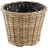 Übertopf Blumentopf aus Rattan in kubu grey mit Folie ausgeschlagen Handarbeit