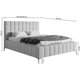 Selsey Polsterbett mit Bettkasten ¦ creme ¦ Maße cm B: 160 H: 126