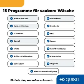 GGV Exquisit Exquisit Waschmaschine 7,5kg, Toplader, Waschmaschine schmal, Energieklasse A, 1200 U/Min, Startzeitvorwahl, Kurzprogramm, LTO51207-030A weiss