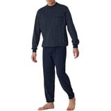 SCHIESSER Herren Schiesser Herren Schlafanzug Lang mit Bündchen - Nightwear Pyjamaset, Nachtblau, 60 EU