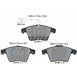 TEXTAR Bremsbelagsatz, Scheibenbremse vorne rechts links  für VW 7H0698151C 7H0698151A 2374601