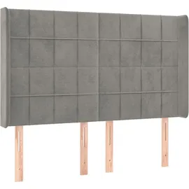 vidaXL Boxspringbett 140 x 200 cm LED Hellgrau
