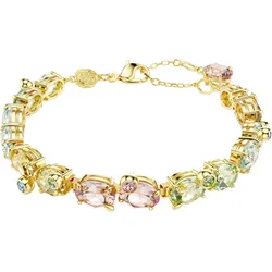 Armband SWAROVSKI "Schmuck Geschenk Gema Tennis Armkette, 5705808", gelbgoldfarben, pink, grün, blau, gelb, pink, grün, blau, gelb, Armbänder, Damen, Metall, mit Swarovski Kristall