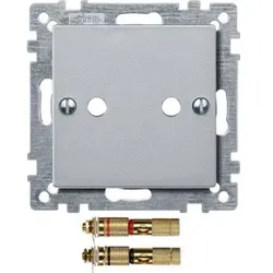 Merten 469360 Zentralplatte mit High-End Lautsprecher-Steckverbinder, aluminium, System M