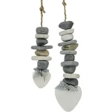 Frank Flechtwaren Hänger "Steinherz", im 2er Set