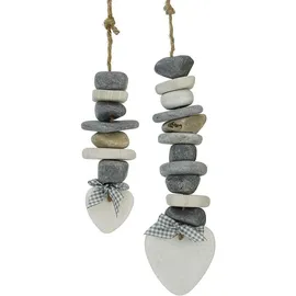 Frank Flechtwaren Hänger "Steinherz", im 2er Set