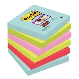 Post-it Super Sticky Cosmic Haftnotizen extrastark farbsortiert, 6 Blöcke