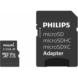 Philips microSDXC Card 512GB Class 10 UHS-I U1 incl. Adapter