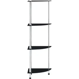 vidaXL Regal mit 4 Ablagen Schwarz 30x30x100 cm Hartglas
