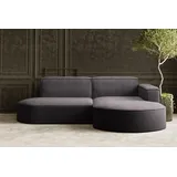 Kaiser Möbel Ecksofa Designer MODENA STUDIO stoff Dicker cord Poso Dunkelgrau Rechts