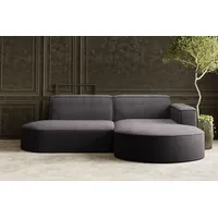 Kaiser Möbel Ecksofa Designer MODENA STUDIO stoff Dicker cord Poso Dunkelgrau Rechts