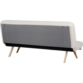 Beliani Schlafsofa Stoff 2-Sitzer Beige
