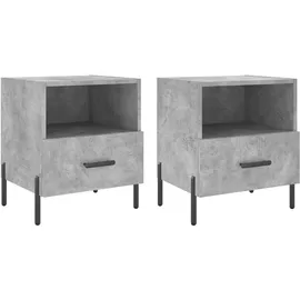 vidaXL Nachtschrank 2 Stk. 40 x 35 x 47,5 cm Betongrau