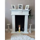 Dekokamin weiß " Antik " , Kaminkonsole, Kaminumrandung, Kaminkonsole