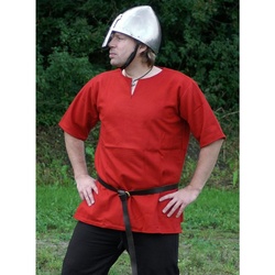 Battle Merchant Wikinger-Kostüm Wikinger Tunika aus Wolle, rot rot 50 – L