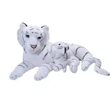 Wild Republic kuscheltier Tiger 76 cm, Plüsch weiß/schwarz 2-teilig - Weiß