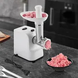 Fleischwolf Elektrischer Fleischwolf 1000W für Fleisch mit Aufsätzen Wurstmacher, Kubbe Kit Edelstahl Entsafter, 3 Mahlplatten Fleischwolf für Haus & Küche | Weiß |