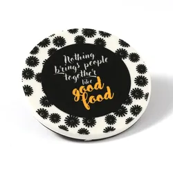 Getränkeuntersetzer aus Keramik mit GOOD FOOD Aufschrift - Bierdeckel - D: 9cm -...