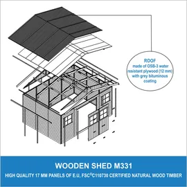 TIMBELA Gartenhaus 4,18 x 3,20 m Beige