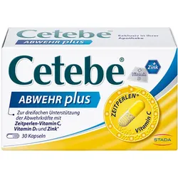 CETEBE ABWEHR plus Vitamin C+Vitamin D3+Zink Kaps. 30 St